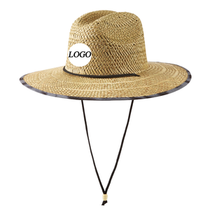 Chapeau de paille vert en feuilles de palmier à très large bord pour l'été, la plage, le surf, le style cowboy, pour usage extérieur, vente en gros - Product Image 1