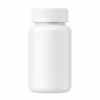 Bouteilles de pilules vides en plastique HDPE de qualité pharmaceutique avec bouchon à vis résistant aux enfants, cylindriques pour sérigraphie, pour médicaments