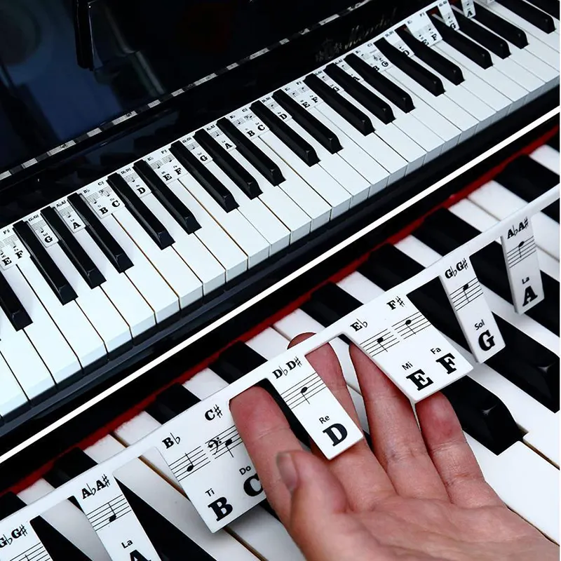 Cheap Colorful Reusable Removable Kids Adults Learning Silicone 88 Key Piano Note Guide Keyboard Label Stickers