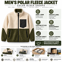 Veste d'hiver pour homme en polaire Sherpa à poils longs, motif géométrique, entièrement zippée, manteau d'extérieur, motif personnalisé, OEM ODM, fournisseur d'usine en gros