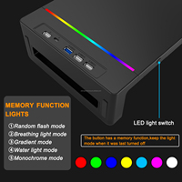 Soporte para Monitor de Escritorio para Juegos, con LED RGB, Elevador de Pantalla de Computadora, Plegable, de Acero y ABS, para PC y Estación de Trabajo