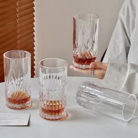 Verre à whisky nordique sculpté en gros – Tasse à boire haut de gamme pour whisky, thé, lait, bière, jus, long drinks – Idéal pour la maison, les restaurants et les bars