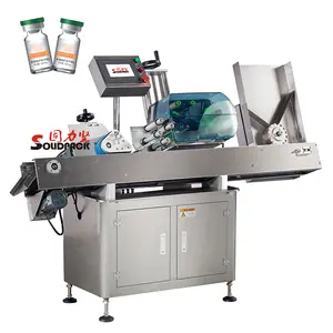 Solidpack auto paper tube printing and apply labeling machine with production data serial number security electronic funtion