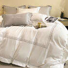 Luxury 100%Egyptian Cotton <strong>Duvet</strong> Cover Bed Sheet PillowcasesDouble Queen King 4Pcs Embroidery Cotton White Hotel Bedding Set - Product Image 5