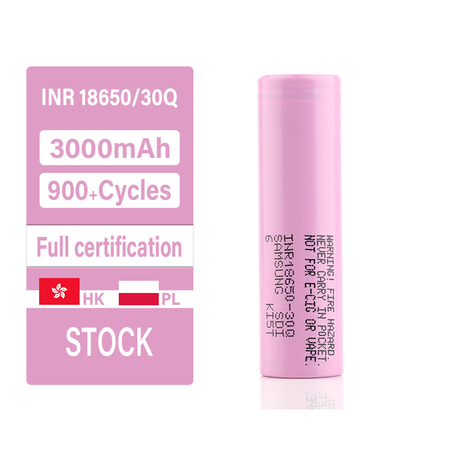 SAM INR18650 30Q 3000mah 3.6v High Discharge Li Ion Cell Cylindrical 18650 Battery Korean 18650 Lithium Solid State Cool and Dry