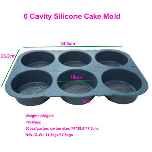 Moules à pain à <span class=keywords><strong>hamburger</strong></span> antiadhésives en silicone résistant à la chaleur à 6 cavités pour la cuisson de moules à pain français pour hamburgers faits <span class=keywords><strong>maison</strong></span> 50pcs/carton - Product Image 2