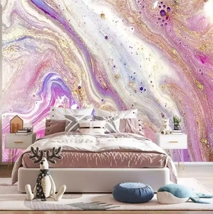 Custom <strong>Purple</strong> Colored <strong>Marble</strong> 3d Mural Bedroom Living Room Sofa Tv Background <strong>Wallpaper</strong> - Product Image 1