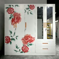 Armoire métallique à motifs imprimés pour vêtements, casier de rangement, vestiaire, armoire de rangement pour vêtements à domicile