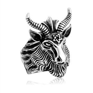 2026 Punk Jewelry Chunky <b>Open</b> <b>Rings</b> Vintage Antique Silver Leaf Animals Tiger Head Bull Head Skull Head <b>Rings</b> Gifts for Men - Product Image 5