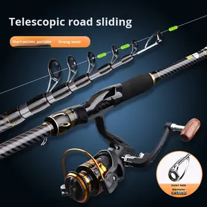 EVA kolu ile fabrika doğrudan satış karbon teleskopik olta taşınabilir büyük kılavuz halka uzun mesafe döküm şamandıra çubuk seti - Product Image 3
