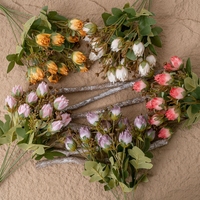 Mini-bouquets de roses artificielles en soie pour la décoration de mariage et de la maison, petits bouquets de bourgeons de roses pour la décoration de bureau et de fête