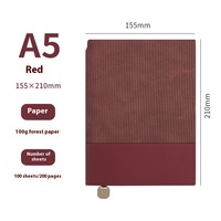 Agenda scolaire créatif 2026 – Carnet A5 haut de gamme à motif vertical, couverture rigide en cuir souple, papier PP, design épuré, avec logo
