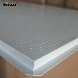 Faux dalle de plafond en métal perforé résistant à l'eau, en aluminium, à lamelles, 60x60, panneau acoustique de plafond, 0,8 mm - Product Image 1
