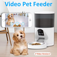 Distributeur automatique de nourriture pour animaux de compagnie Petop moderne et intelligent avec caméra HD 3MP, audio bidirectionnel, écran LCD, bol en ABS blanc