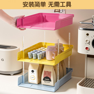 Stackable Multi Layer Spice Rack Plastic Kitchen Storage Organizer With Adjustable Shelves For Spices And Condiments - Product Image 3
