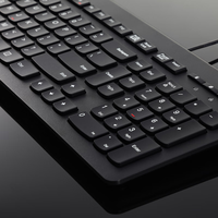 Lenovo M120K Teclado ultrafino con cable con 104 teclas e interfaz USB 2,0 Teclado estándar para computadora de escritorio todo en uno para computadora portátil