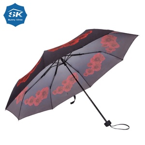High Quality Wholesale Custom 3 Fold Umbrella Manual Custom Printed logo with Full Print Pattern Umbrellas for Girl - Product Image 2