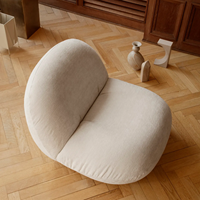 Fauteuils de salon luxueux en forme de nuage en peluche douce uniques et minimalistes Blanc Crème nordique Moderne Fauteuil d'appoint de luxe