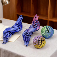 Balle sensorielle transformable imprimée en 3D à design rotatif, jouet anti-stress à presser, jouet souple en PU avec mécanisme à engrenages à liquide