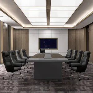 Mesa y sillas cuadradas modernas para sala de reuniones, mesa de conferencia, 10/20