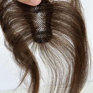 Topper in Pizzo 3D <span class=keywords><strong>con</strong></span> Base in Seta e Frangia, Copertura per la Parte Superiore della Testa, Parrucchino in Capelli Umani per Donne - Product Image 5
