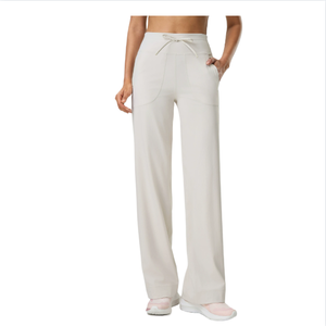Pantalones Anchos Holgados Estilo Coreano Vintage con Cierre de Cordón y Bolsillos Grandes para Mujer, para Fitness, Yoga y Ocio (Nailon y Elastano) - Product Image 5
