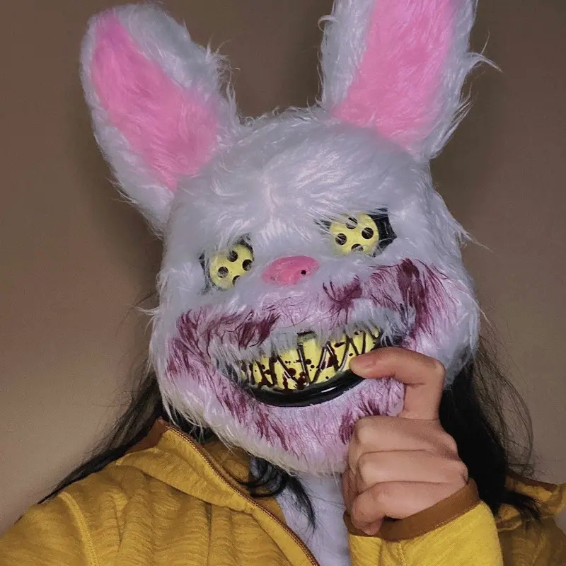 CRAZYON máscara de Halloween para Disfraz de Conejo Conejo máscara de Oreja para Halloween Fiesta 
