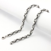 CHENG JEWELERS Collier et Bracelets Homme Personnalisés en Carbure de Tungstène de Haute Qualité, Modèles Ailes Lourdes, pour Anniversaire
