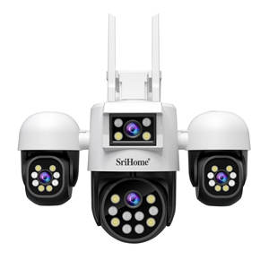 Cámara Domo Exterior WiFi Inalámbrica 8MP 4K Rotación de 360 Grados IP66 Impermeable Vista Panorámica Tarjeta SD Intercomunicador de Voz Detección de Movimiento - Product Image 1