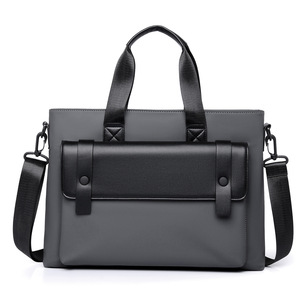 Unisex <b>Crossbody</b> PU Leather Soft <b>Laptop</b> Briefcase with Zipper Closure Durable Design Large Capacity for Office Use - Product Image 1
