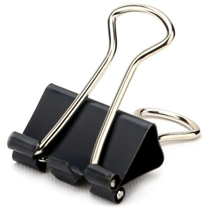 Deli Stationery Binder Clip 19mm Black Metal Fish Tail Clip Size 5 Office Supply - Product Image 3
