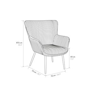 Fauteuil Tweety Bird en velours gris clair avec base en métal pour salon intérieur - Product Image 3