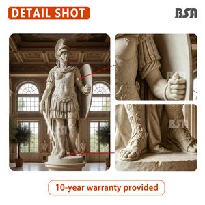 Estatua <span class=keywords><strong>de</strong></span> General Romano Tallada a Mano en Mármol Natural BSA, <span class=keywords><strong>Escultura</strong></span> <span class=keywords><strong>de</strong></span> Guerrero Griego <span class=keywords><strong>Marte</strong></span> a Tamaño Real para Decoración <span class=keywords><strong>de</strong></span> Hotel, Villa o Gran Salón - Product Image 3
