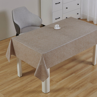 Nappe carrée en PVC imperméable couleur unie gris foncé de luxe RNPT Platinum, style bohème, résistante à la décoloration