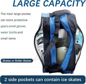 <span class=keywords><strong>Sac</strong></span> <span class=keywords><strong>de</strong></span> patin à glace en tissu Oxford imperméable épaissi pour le stockage des patins à roulettes Durable avec fermeture à glissière cadeau <span class=keywords><strong>de</strong></span> Noël - Product Image 3