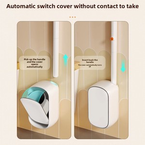 Nuevo cepillo de limpieza para inodoro Zenidoo, ecológico, de pared, desechable, para uso doméstico, de silicona, PP y TPR. - Product Image 3
