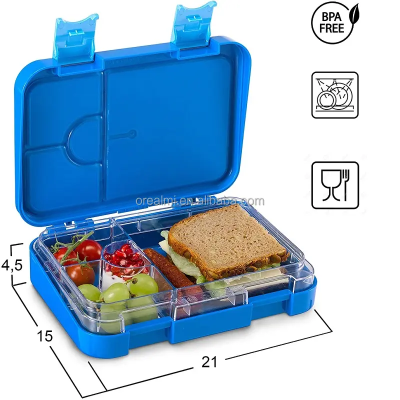 Più venduto materiale scolastico per gli studenti a microonde in plastica Bento Box Lonchera Bpa gratis Tritan Lunch Box bambino con scomparto