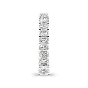 Anillo de Eternidad Completo con Diamante Cultivado en Laboratorio, Corte Radiante, Certificado IGI, Oro 10K 14K 18K, Plata de Ley 925 935 - Product Image 3