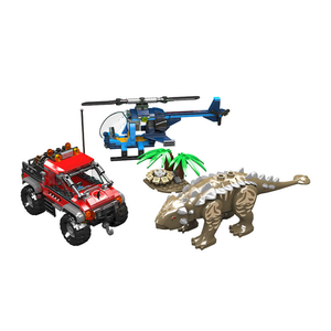 Mould King 29004, 403 Piezas, Serie Jurassic World, <span class=keywords><strong>Helicóptero</strong></span>, Campamento, Huevo de Dinosaurio, Bloques de Construcción, Modelo Técnico, Juguete Educativo, Regalo Festivo - Product Image 1