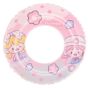 Lindo flotador de flores para niñas y niños, anillo inflable grueso para usar en piscinas y parques acuáticos. - Product Image 5