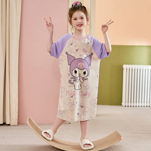 Robe d'été décontractée pour filles, imprimé dessin animé, pour enfants, tenue de nuit, <span class=keywords><strong>pyjama</strong></span>, 7 <span class=keywords><strong>ans</strong></span> - Product Image 6