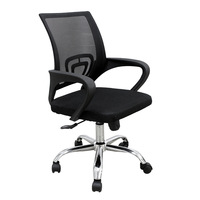Chaise de bureau avec dossier en maille, style américain, ergonomique, pivotante, hauteur réglable, cadre en nylon, accoudoirs moulés en une seule pièce
