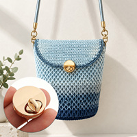 Fermoir rotatif métallique rond de 24 mm sans perçage, avec fente de 4 mm, pour sac à main, artisanat du cuir, quincaillerie de sac DIY