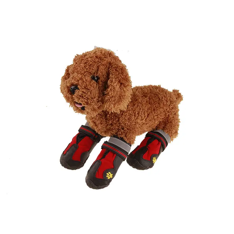 4Pcs/lot Summer Breathable Canvas Anti-Slip Casual Sport Dog Boots Shoe