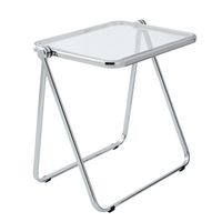 Table basse personnalisée en acrylique violet translucide Décor de table d'appoint en acrylique de style minimaliste pour salon canapé