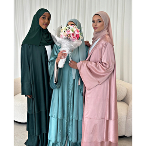 LEDUO Ramadan Eid Dubai Luxury Modest Open <b>Kimono</b> Abaya Shiny Satin Muslim Women Islamic Clothing <b>Cardigan</b> Robe - Product Image 1