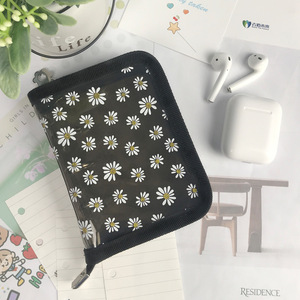 Ute-carpeta transparente de margaritas para oficina y escuela, cuaderno de hojas sueltas con cremallera de 3 agujeros, material de papelería - Product Image 4