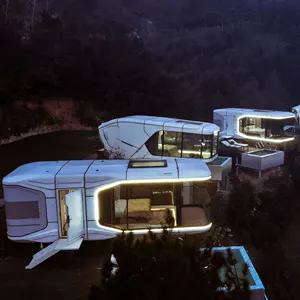 2024 Modernes fertighaus im freien Hotel modulares Raumkapselhaus neues Schlussverkauf verzinktes Stahlmaterial