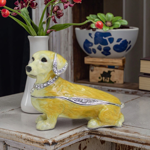 SHINNYGIFTS Caja de Joyería para Perros con Bisagras, Esmaltada y Pintada a Mano, Organizador de Joyas para Anillos y Pendientes, Decoración para el Hogar, Regalo - Product Image 6