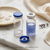 Nouvelles fioles stériles 2026 (lot de 2) en verre borosilicate transparent ambré, avec bouchon en caoutchouc écologique et capuchon personnalisé pour usage pharmaceutique